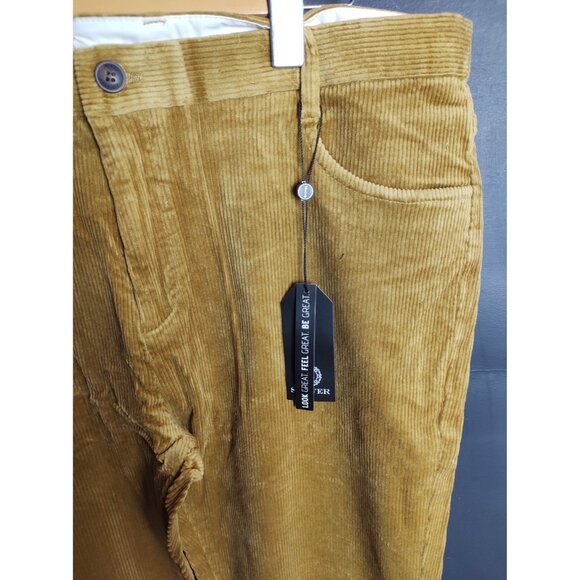 Snover Men’s Tan Corduroy Chino Pants Straight Leg Stretch Casual NWT - Picture 3 of 10